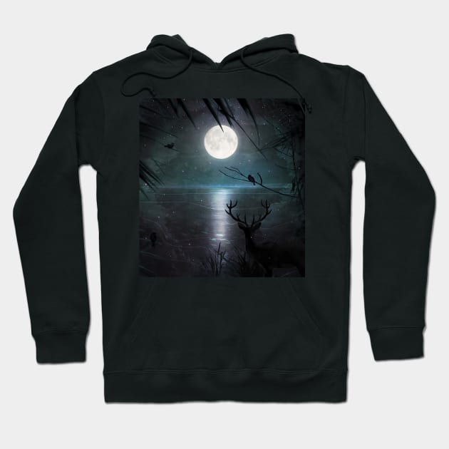 When the moon 2 Hoodie by mikath